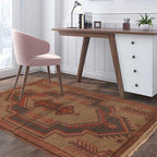 Antique Look Overdyed Wool Carpet 4.5x2.9ft