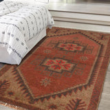 Colorful Overdyed Patchwork Style Rug 3.9x2.5ft