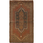 Handmade Overdyed Tribal Vintage Rug 4.6x2.6ft