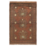 Classic Distressed Overdyed Wool Rug 4.3x2.9ft