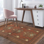 Classic Distressed Overdyed Wool Rug 4.3x2.9ft