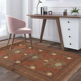 Classic Distressed Overdyed Wool Rug 4.3x2.9ft