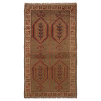 Handcrafted Overdyed Vintage Carpet 4.6x2.8ft