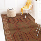 Handcrafted Overdyed Vintage Carpet 4.6x2.8ft