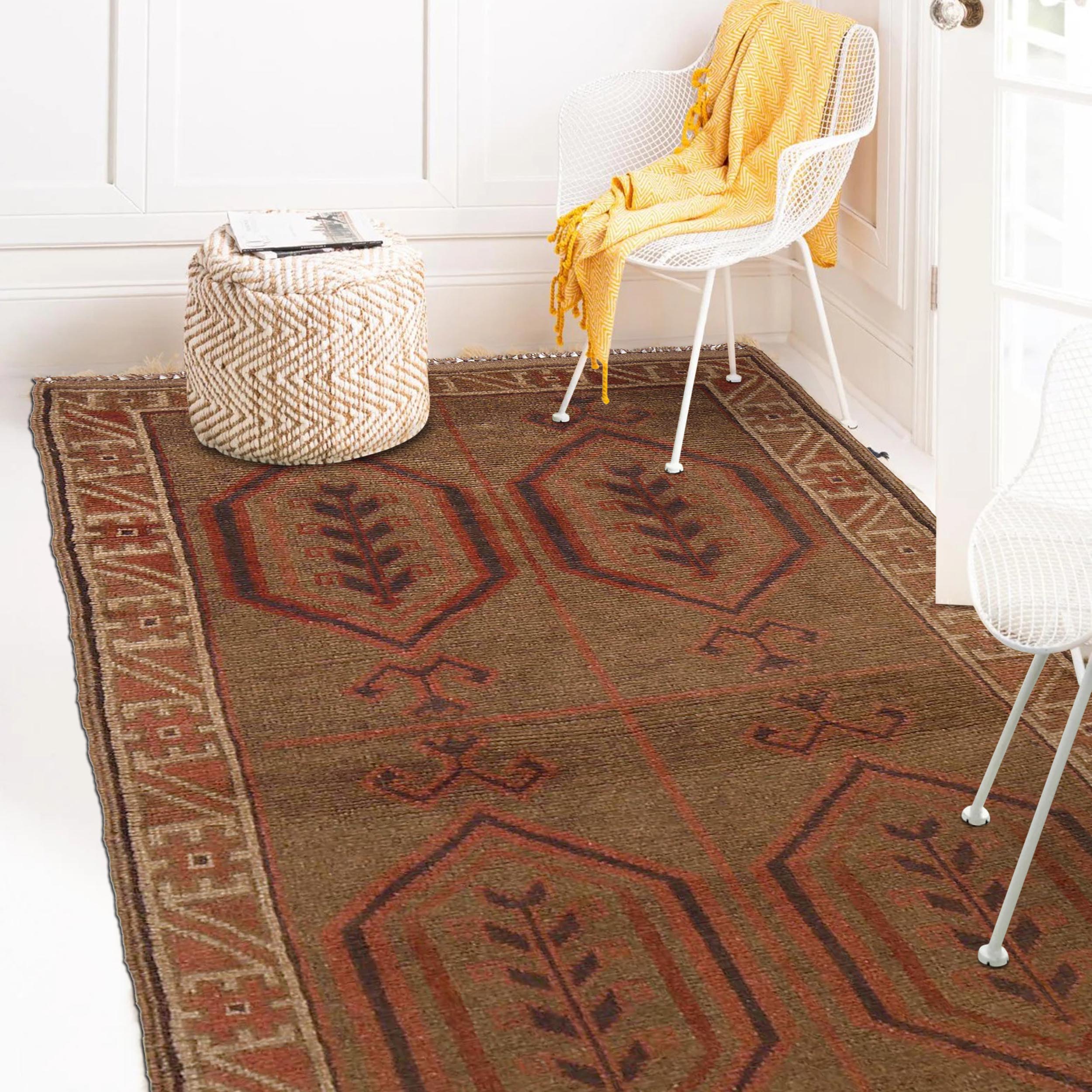 Handcrafted Overdyed Vintage Carpet 4.6x2.8ft