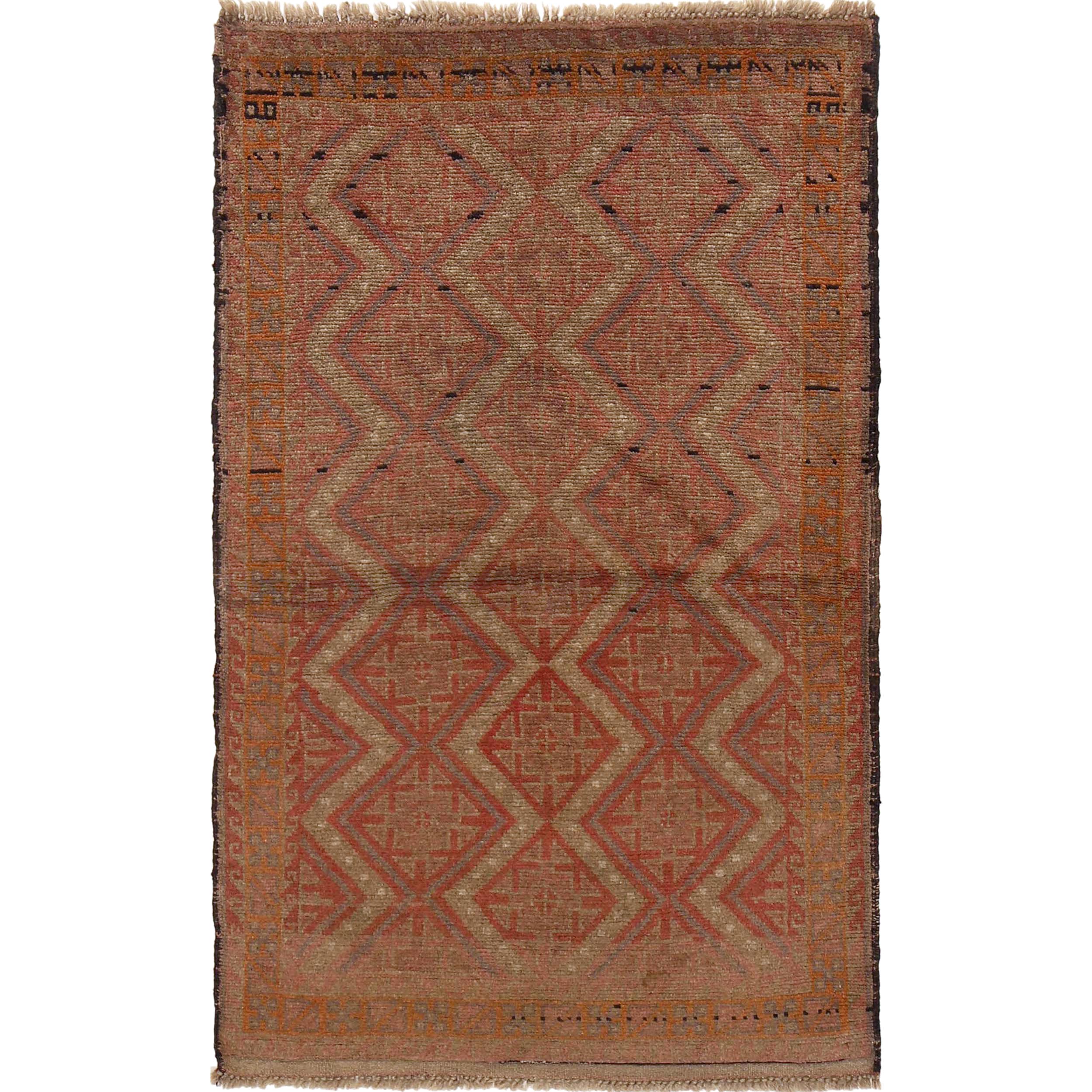 Traditional Overdyed Vintage Carpet 4.6x2.9 ft