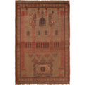 Handmade Colorful Overdyed Carpet 4.4x3 ft