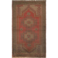 Overdyed Tribal Pattern Wool Rug 4.8x2.8 ft