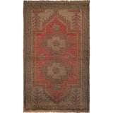 Overdyed Tribal Pattern Wool Rug 4.8x2.8 ft