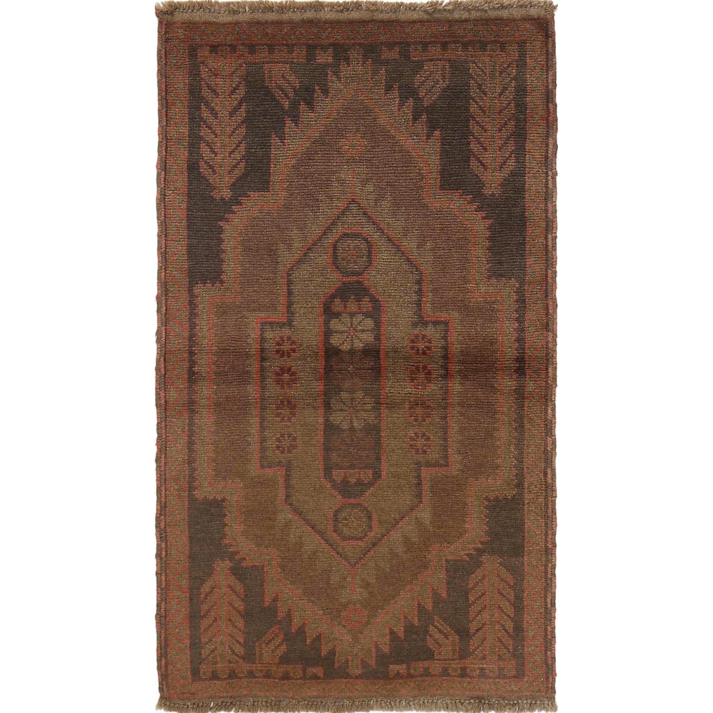 Vintage Style Overdyed Boho Carpet 4.4x2.5 ft