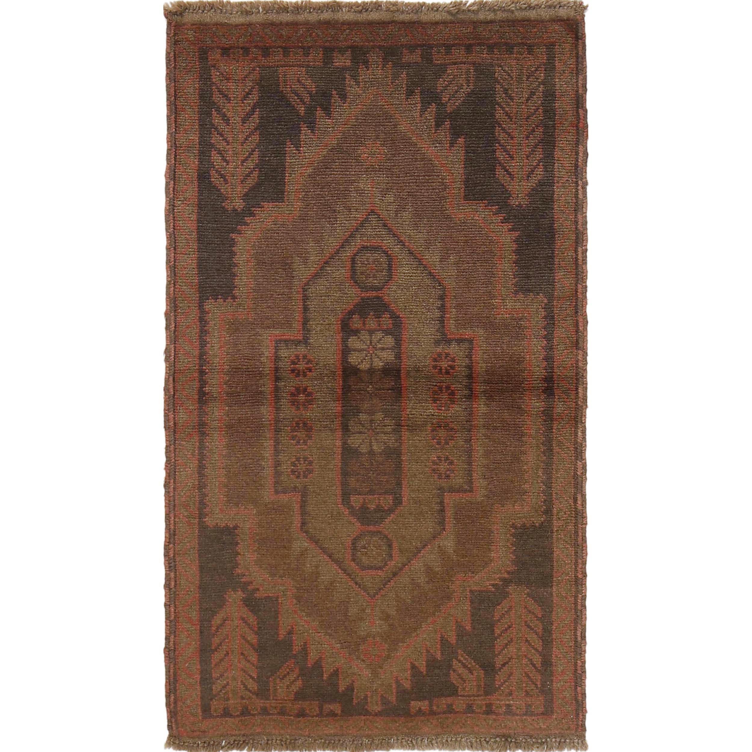 Vintage Style Overdyed Boho Carpet 4.4x2.5 ft