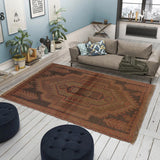 Vintage Style Overdyed Boho Carpet 4.4x2.5 ft