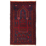 Afghan Handcrafted Prayer Rug 4.6x2.7 ft