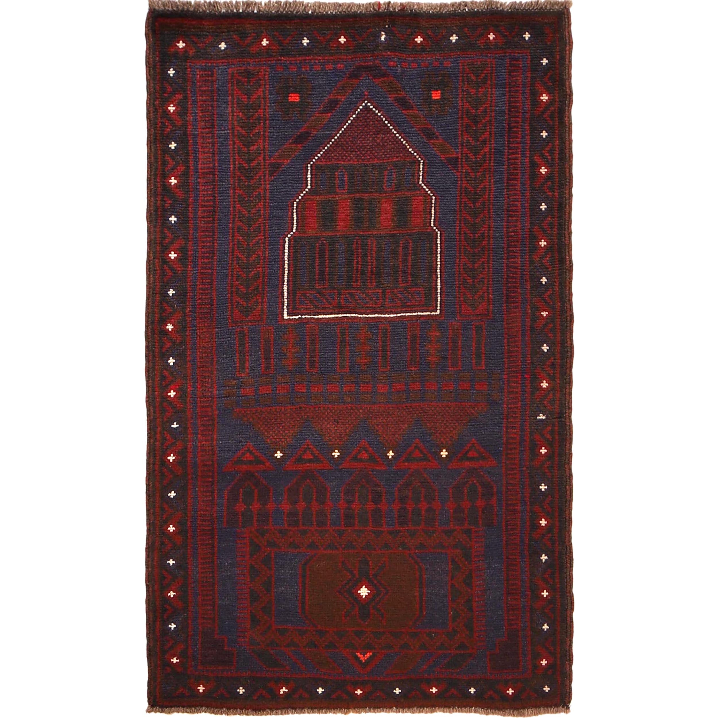 Prayer Rug Nomadic Style 4.5x2.7 ft