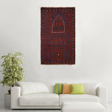 Prayer Rug Nomadic Style 4.5x2.7 ft