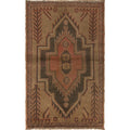Classic Overdyed Persian Look Rug 4.1x2.6 ft
