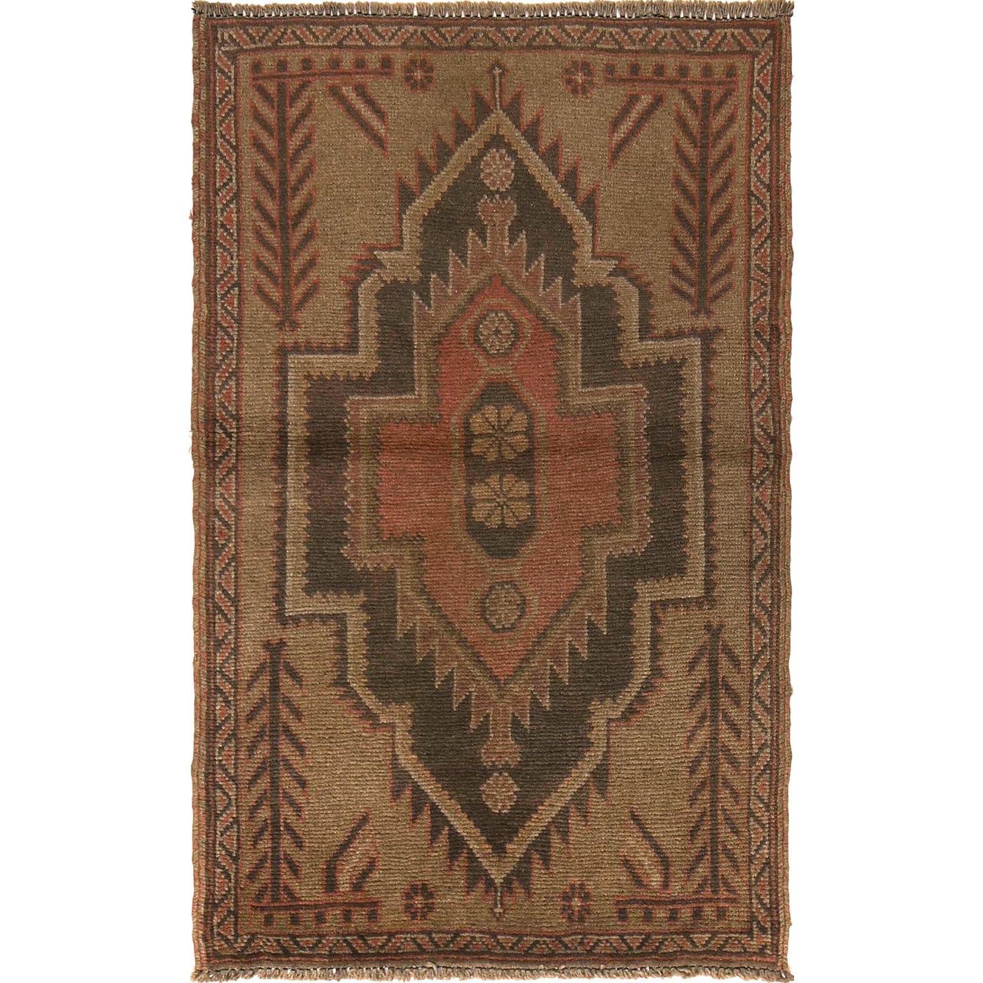 Classic Overdyed Persian Look Rug 4.1x2.6 ft