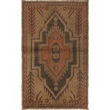 Classic Overdyed Persian Look Rug 4.1x2.6 ft
