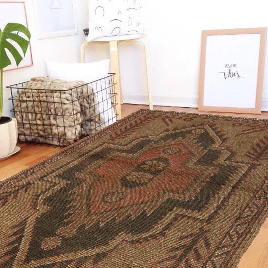 Classic Overdyed Persian Look Rug 4.1x2.6 ft