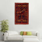Handcrafted Afghan Prayer Mat Work 4.6x3 ft