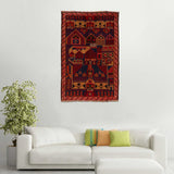 Handcrafted Afghan Prayer Mat Work 4.6x3 ft