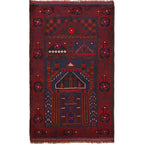 Afghan Design Prayer Rug 4.7x2.9 ft