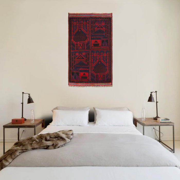 Afghan Prayer Mat Artistry 5x3.1 ft