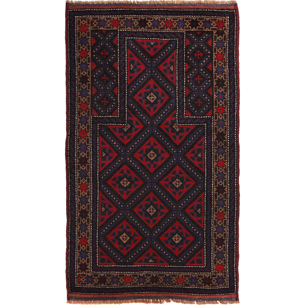 Traditional Prayer Mat Afghan 4.6x2.7 ft