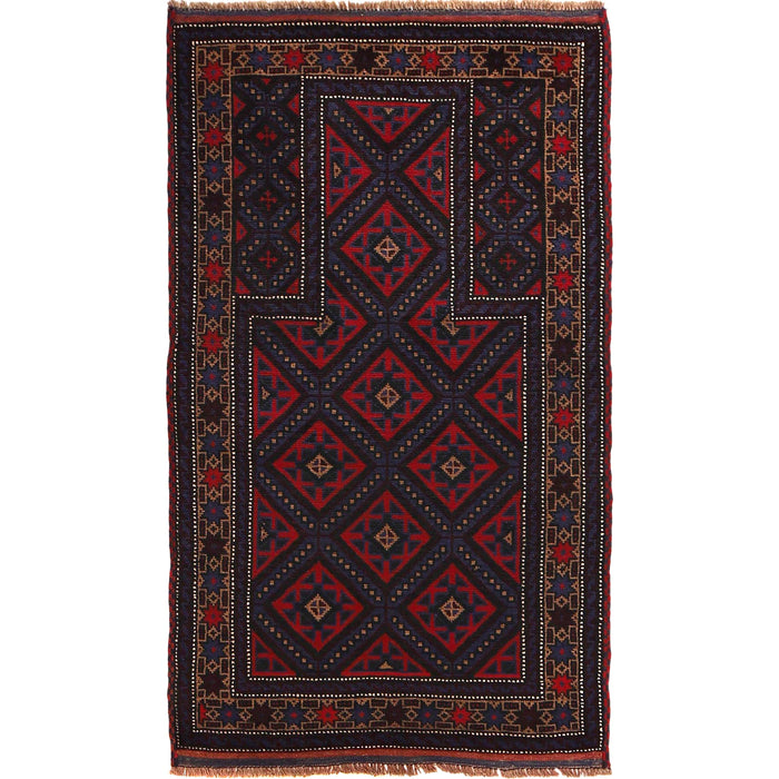 Traditional Prayer Mat Afghan 4.6x2.7 ft