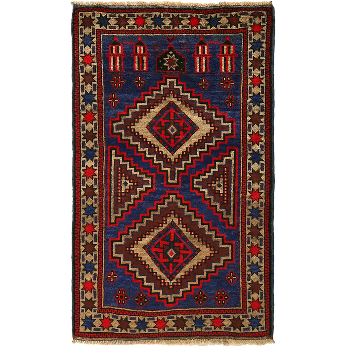 Prayer Rug Artisan Afghan 4.5x2.7 ft