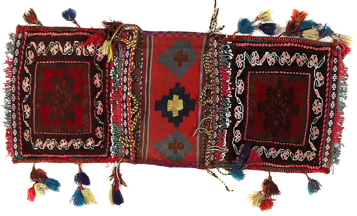 Knotted Saddle Bag, Pashtun, Hand-Knotted, 