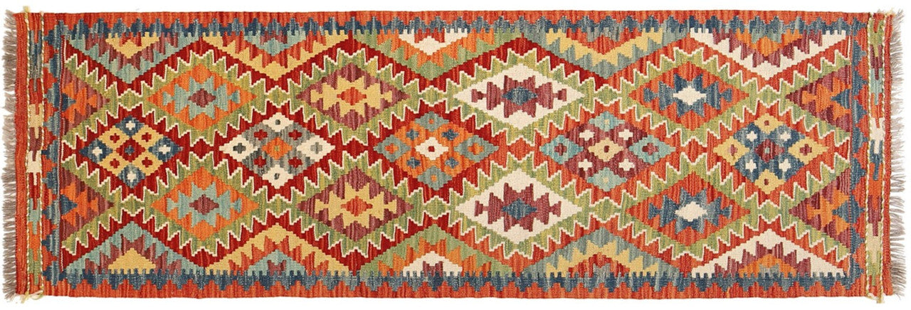 Afghan artisan rug, pure wool runner rug, decorative tribal rug
