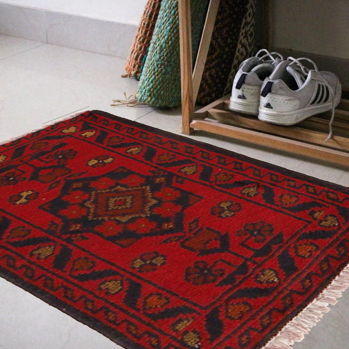 Afghan wool entry mat 1.9x1.3 ft