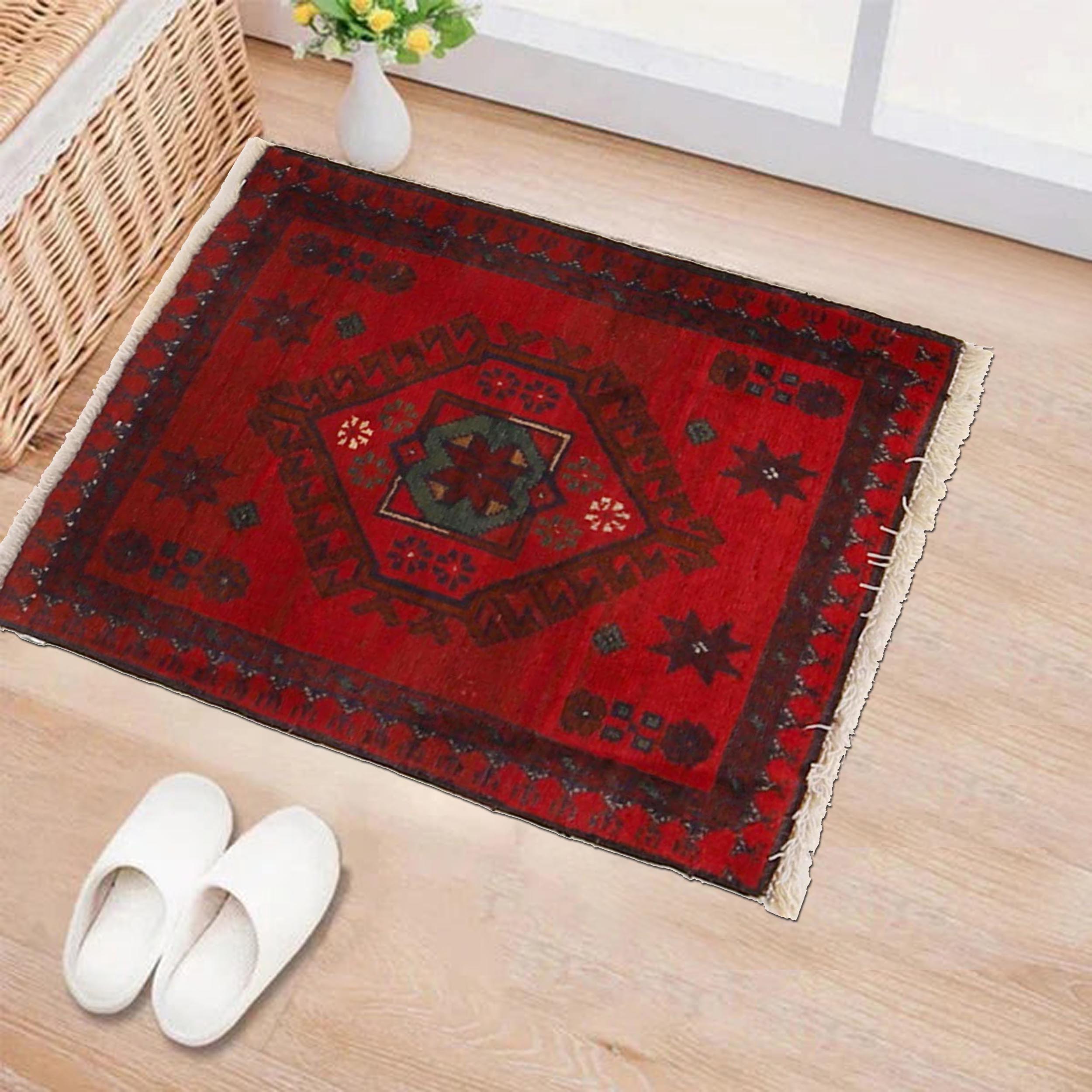 Afghan Wool Small Rug 1.8x1.3 ft