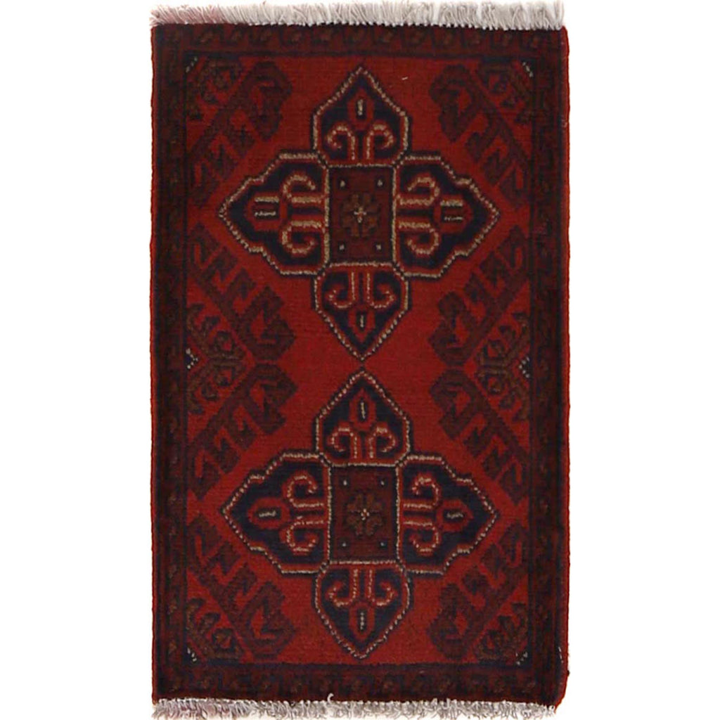 Mini Afghan Wool Rug 1.9x1.3 ft