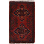 Mini Afghan Wool Rug 1.9x1.3 ft