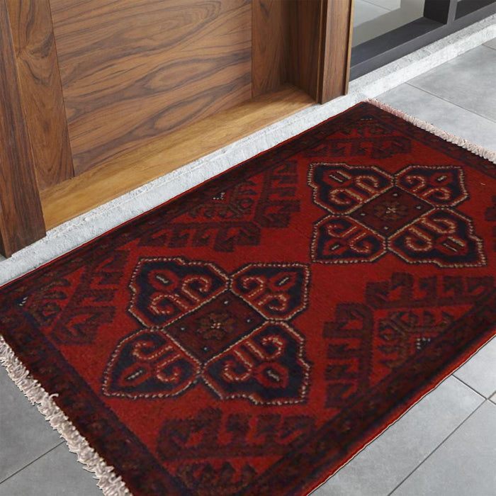 Mini Afghan Wool Rug 1.9x1.3 ft