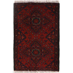 Artisan Afghan Wool Rug 2x1.3 ft