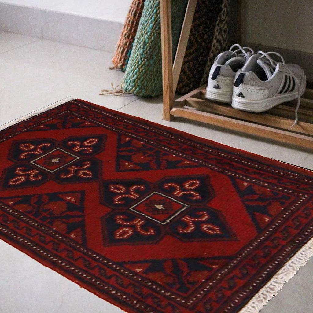Traditional Afghan Door Rug 2.1x1.2 ft