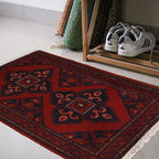 Traditional Afghan Door Rug 2.1x1.2 ft
