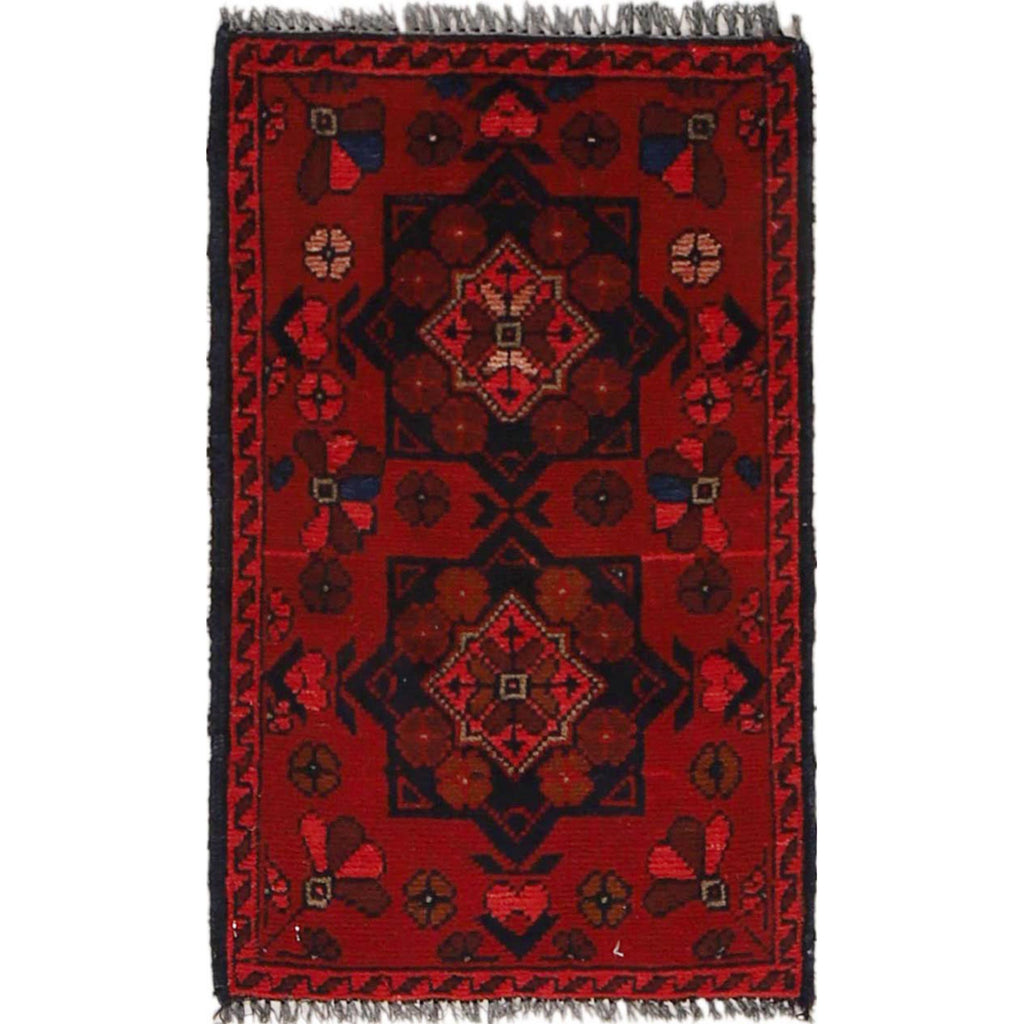 Afghan Wool Bedside Mat 2.1x1.3 ft