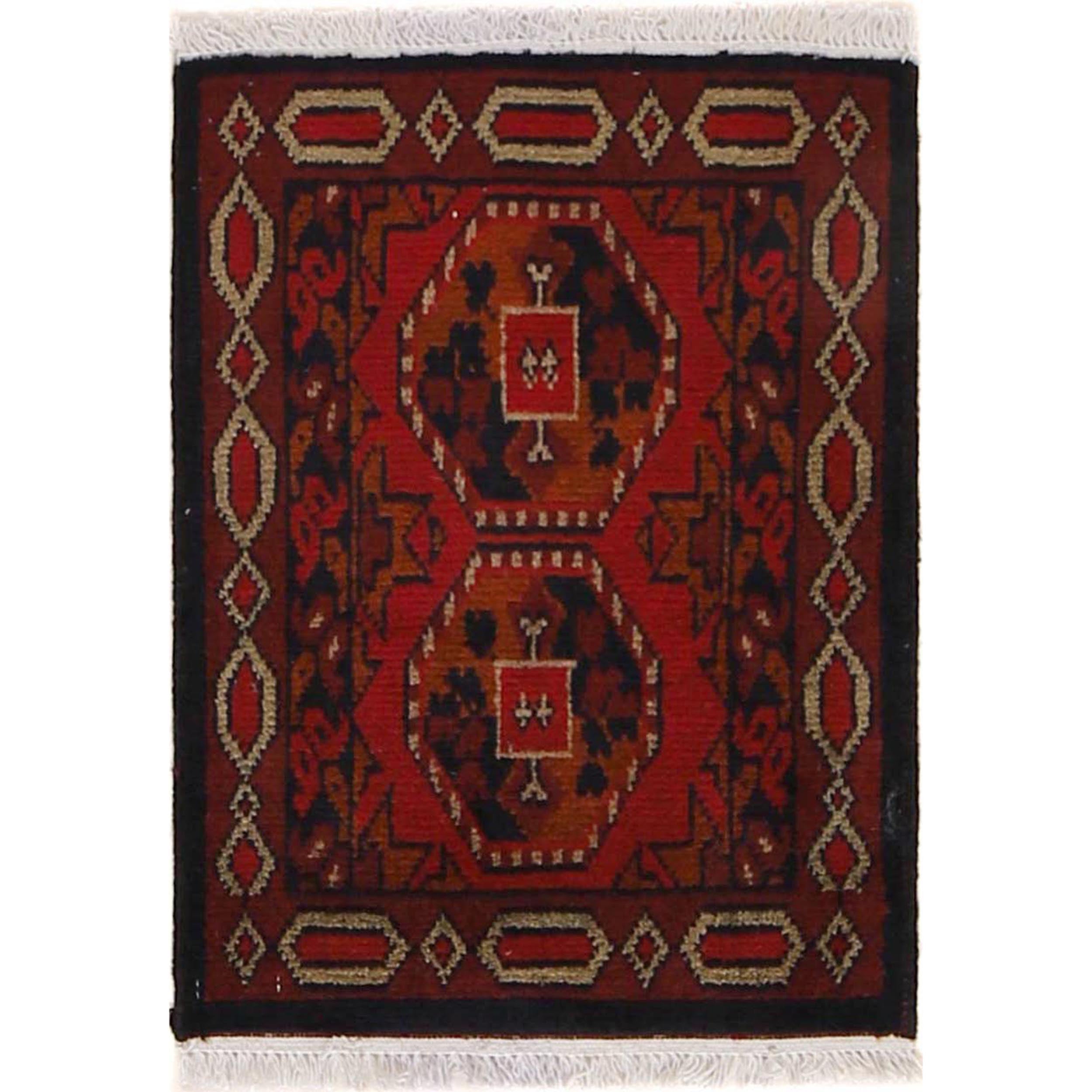 Afghan Tribal Wool Home Rug 1.8x1.4 ft