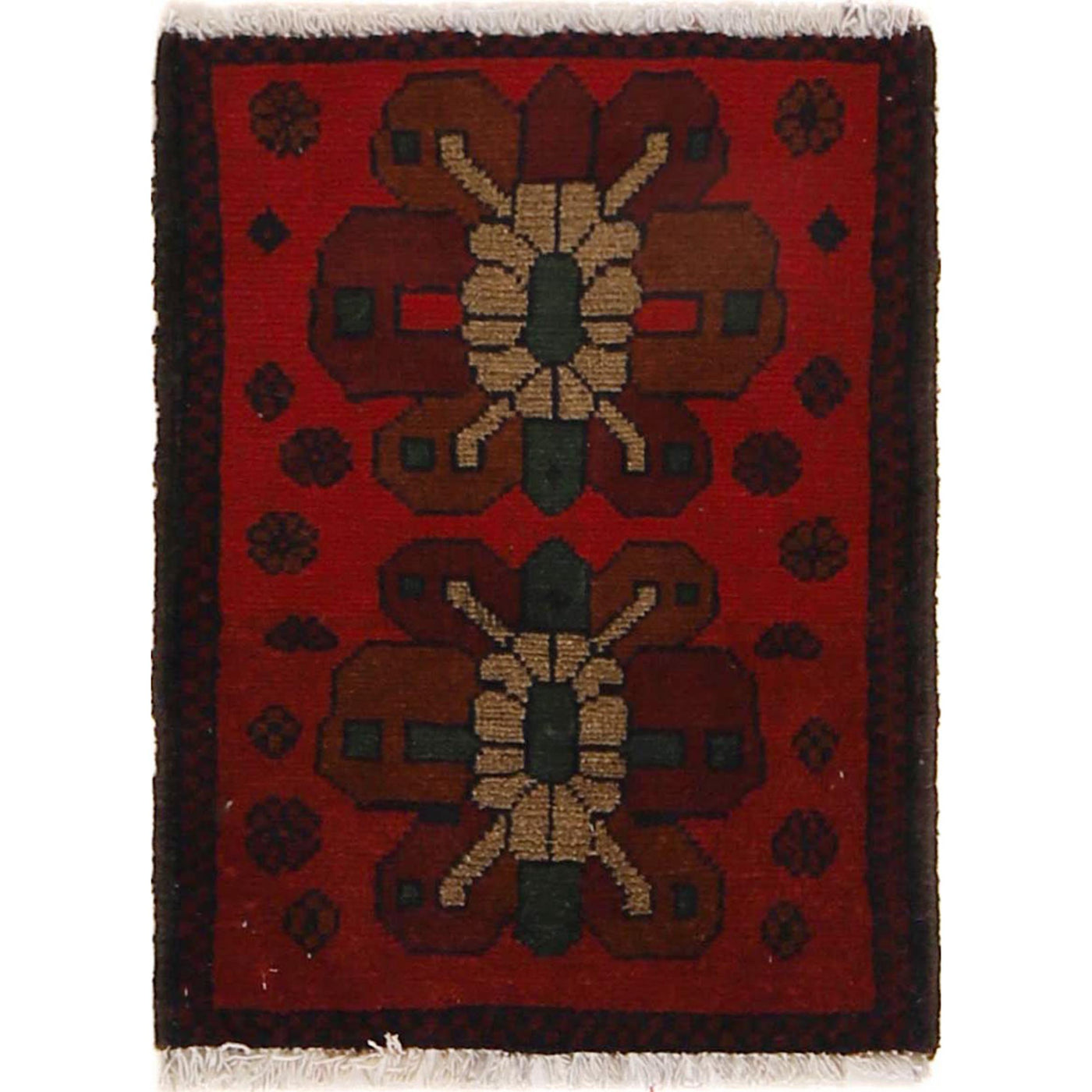 Handmade Afghan Wool Tribal Doormat 1.96x1.50 Ft