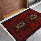 Handmade Afghan Wool Tribal Doormat 1.96x1.50 Ft