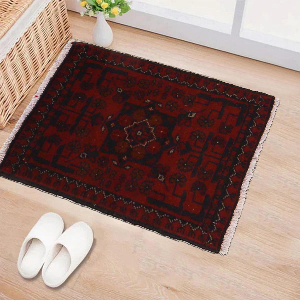 Afghan Wool Crafted Mat 2x1.3 ft