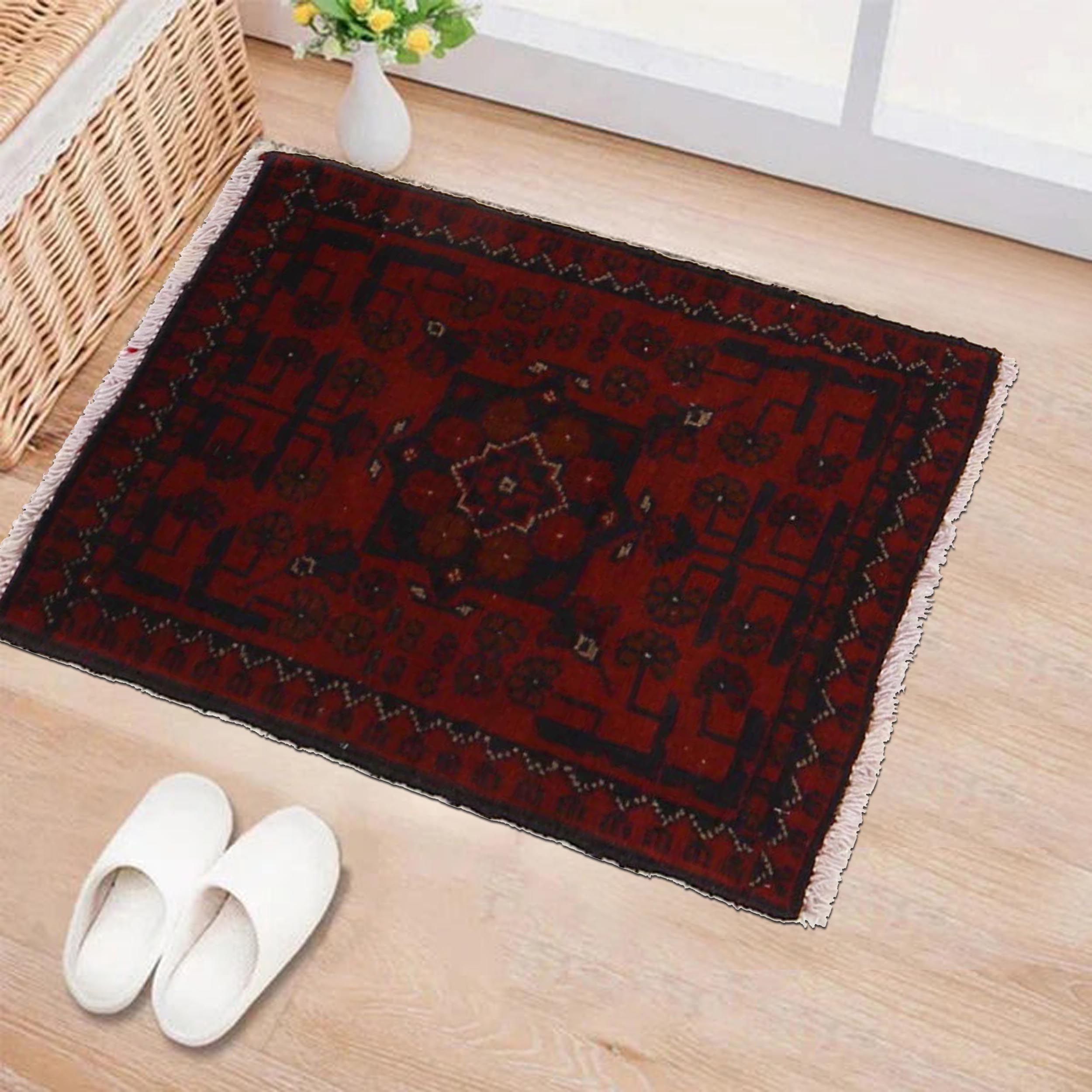 Afghan Wool Crafted Mat 2x1.3 ft
