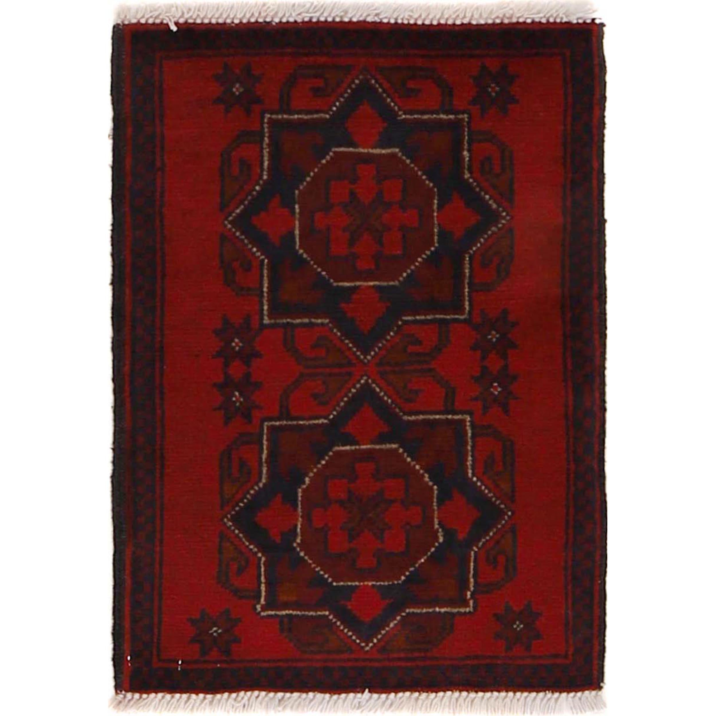 Afghan Woven Entry Mini Rug 2x1.4 ft