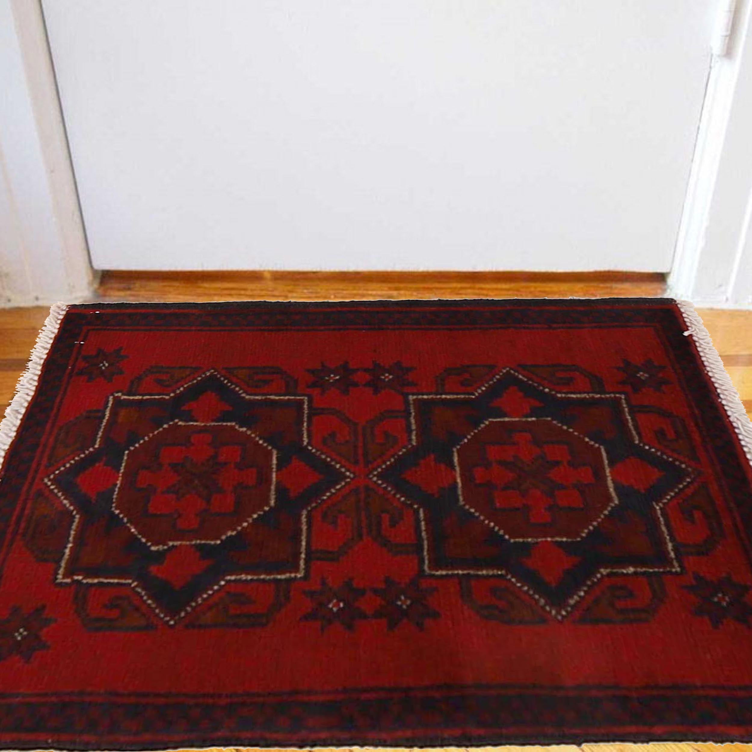 Afghan Woven Entry Mini Rug 2x1.4 ft