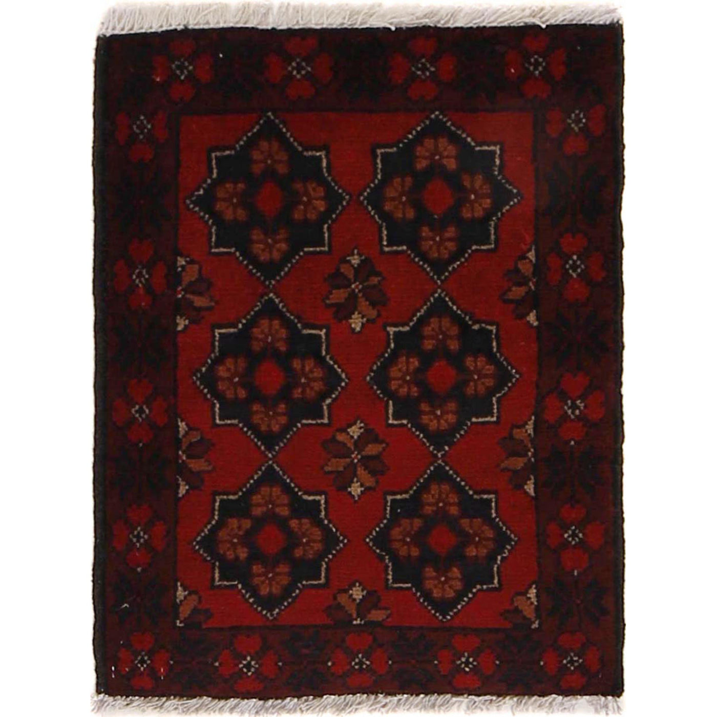 Handmade Afghan Wool Mat 1.9x1.5 ft