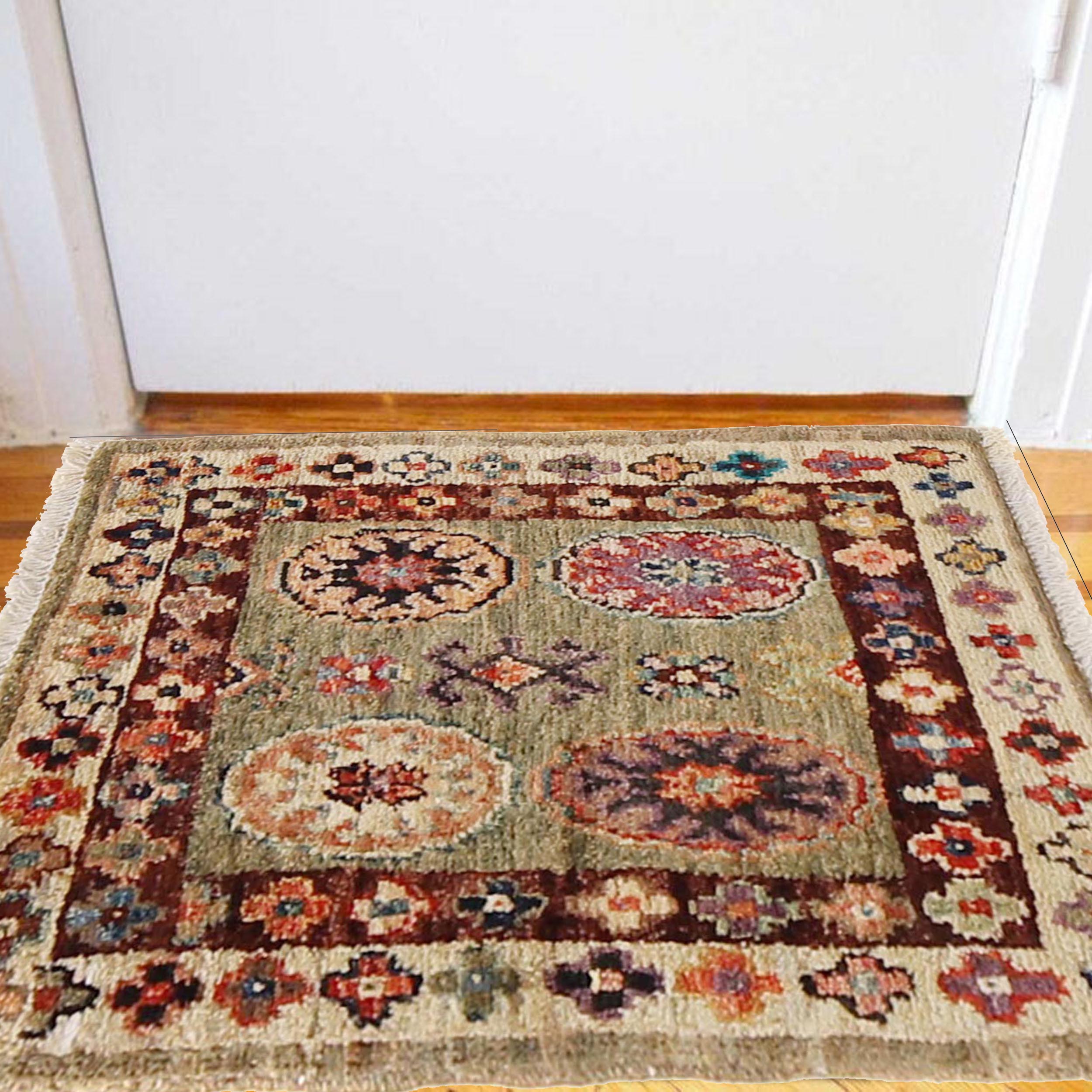 Authentic Afghan Wool Doormat 1.96x1.47 Ft